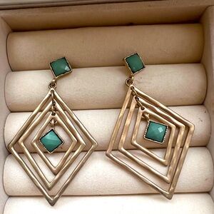 Coastal Lucky brand  Turquoise Preppy  dangle earrings